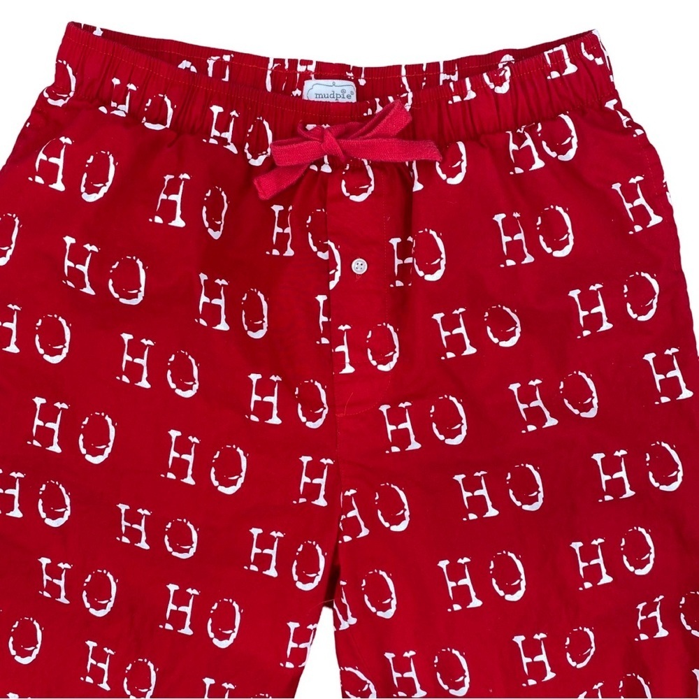 Mud Pie Ho Ho Ho Red White Christmas Sleep Pants Size Medium
